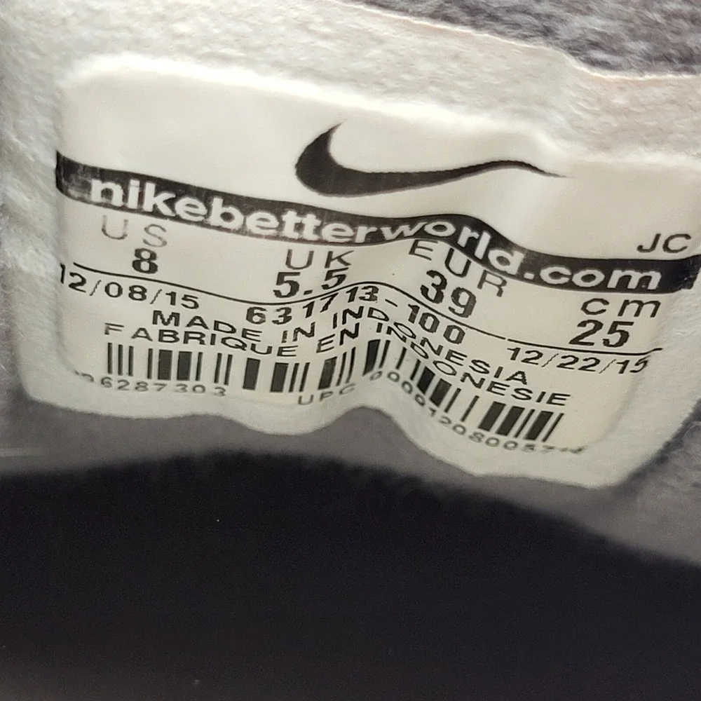Nike Vapor Court Running Shoes Womens Size 8 631713-100 White Gray Trainers‎